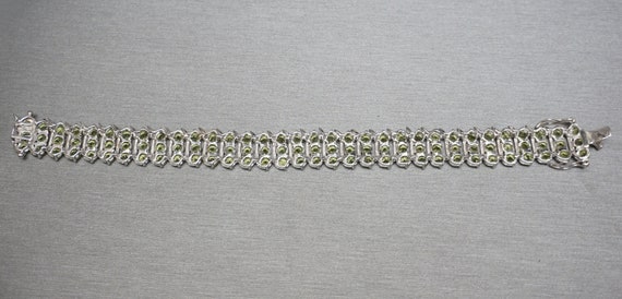 Triple Row Peridot Bracelet / Vintage Estate 1980… - image 8