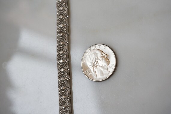 Sterling Silver Diamond Bracelet / Vintage Estate… - image 7