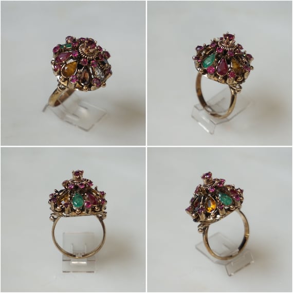 Thai Princess Ring / Mid Century Estate C1960 10K… - image 2