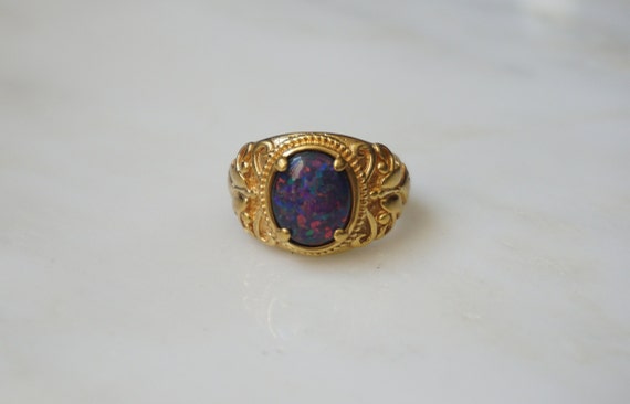 Vintage Opal Ring / Unisex Vintage Estate C1970 G… - image 10
