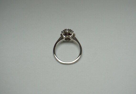 Vintage Ruby Halo Ring / Vintage Estate C1970 14K… - image 4
