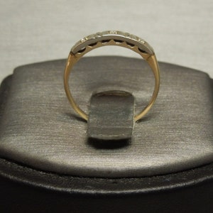 Antique Pre Art Deco Estate C1940 14K Gold 0.04TCW VVS VS Square Three Diamond Wedding Band Sz 4.75 image 5