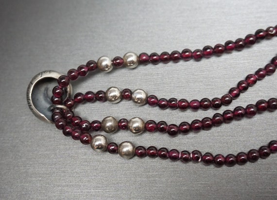 Mignon Faget Garnet Seashell Necklace / Vintage E… - image 6