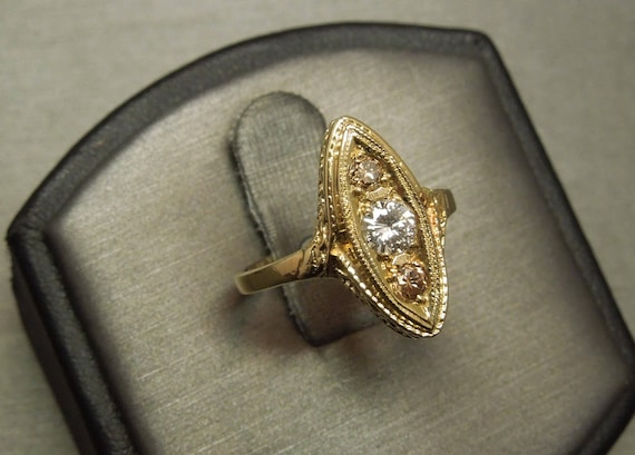 Antique Victorian Estate C1910 14K Gold 0.35TCW F… - image 2