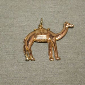 Unisex / Men&#39;s Antique Vintage Estate C1920 Handmade 14K Rose Gold Camel Charm Pendant 1&quot; x 1.25&quot;