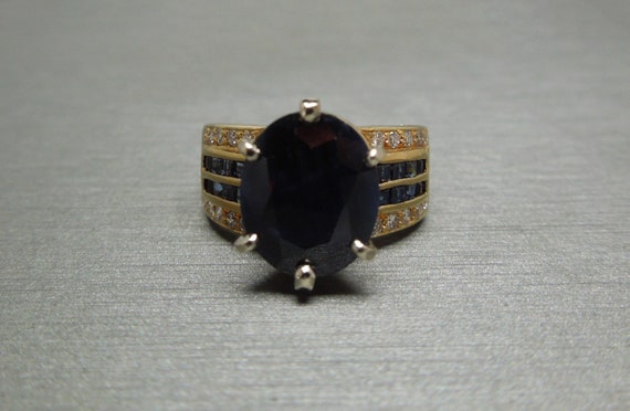 Vintage Estate 18K Gold 8 carat Sapphire Solitair… - image 7