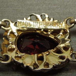 Antique Austro Hungarian Estate C1890 800 Silver Filigree Style 24.00TCW Pear cut Natural Garnet Bracelet 6.75 image 8