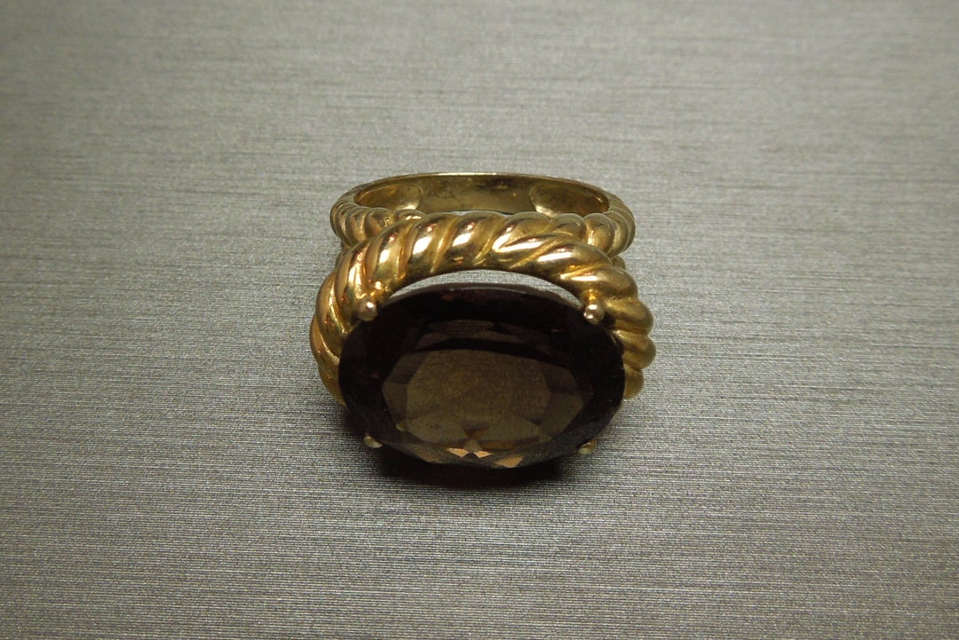 Vintage Estate Ancient Roman 925 Gold Vermeil Rope 10ct Smokey Brown ...