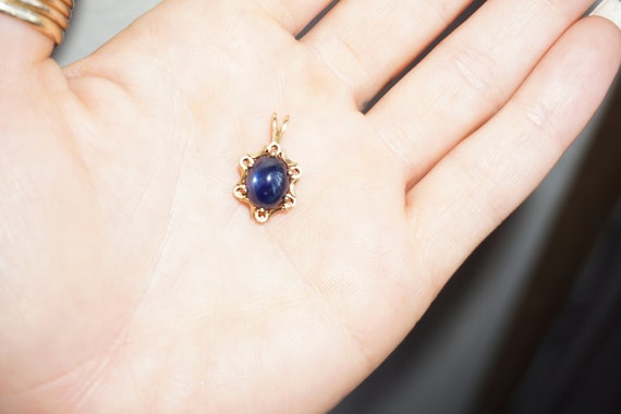 4 carat Sapphire Pendant / Mid Century Estate C19… - image 7