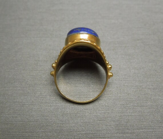 Vintage Estate 925 Gold Vermeil Lapis Lazuli Etru… - image 4