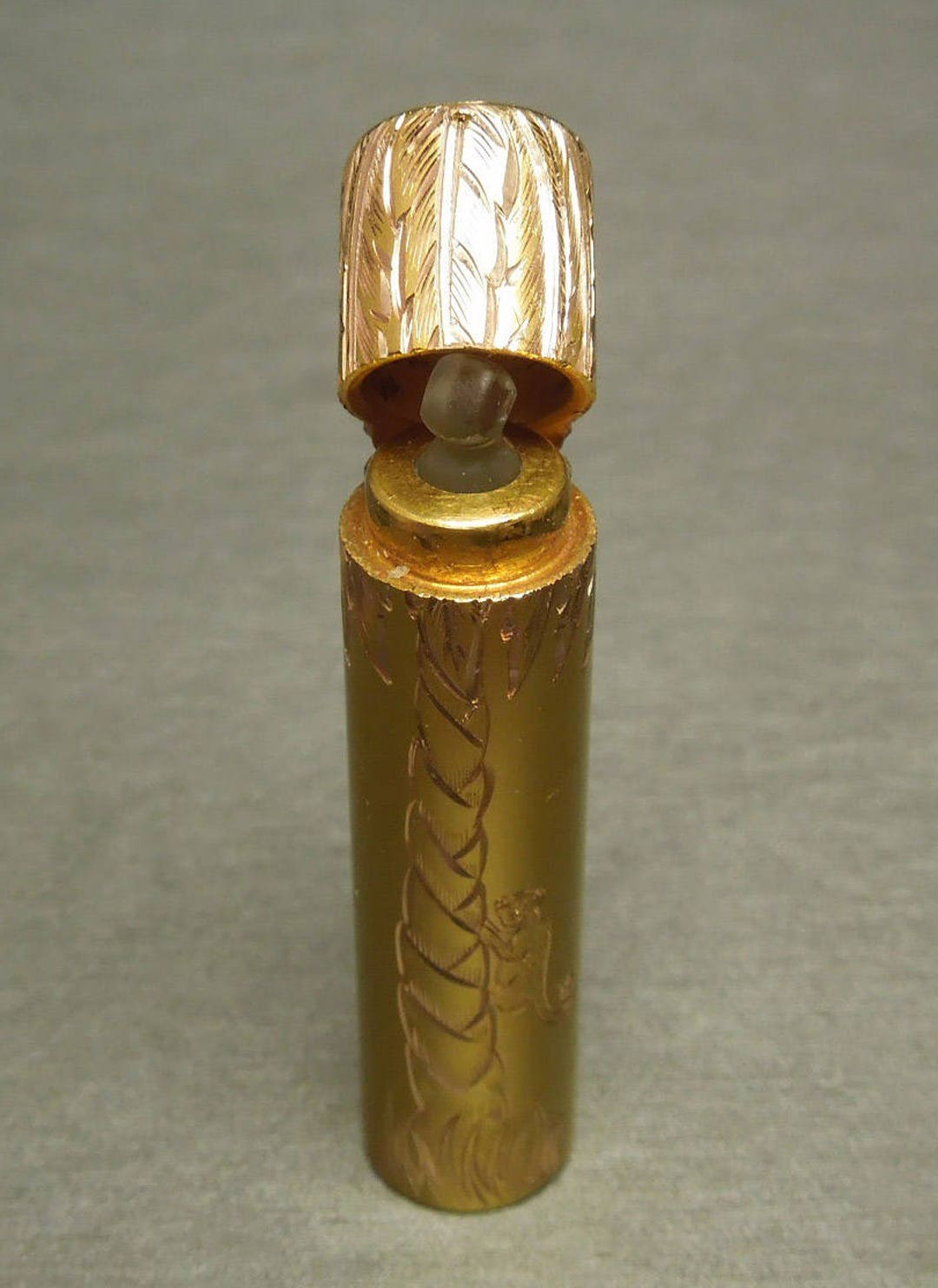 1900年 Rare Antique Estate C1900 22KT Gold Hand Engraved Palm Tree