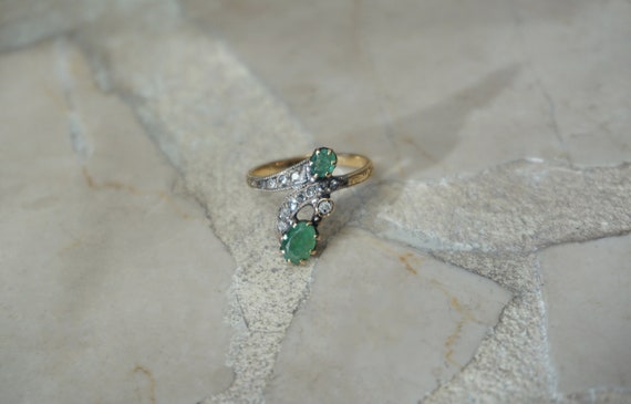 Edwardian Emerald Ring / Edwardian Estate C1910 .… - image 1