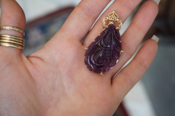 14K Amethyst Carving Attachment / Vintage Estate … - image 10