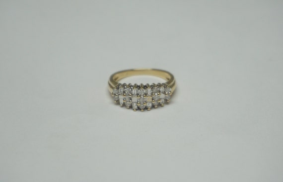 Diamond Pyramid Ring / Vintage Estate 10K Gold 0.… - image 8