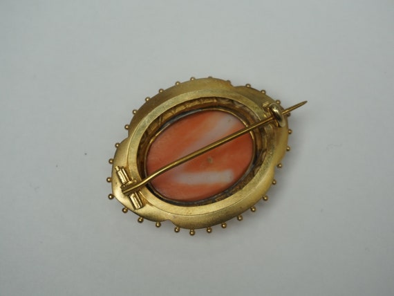 Italian Coral Cameo Pin / Antique Estate C1875 Et… - image 8