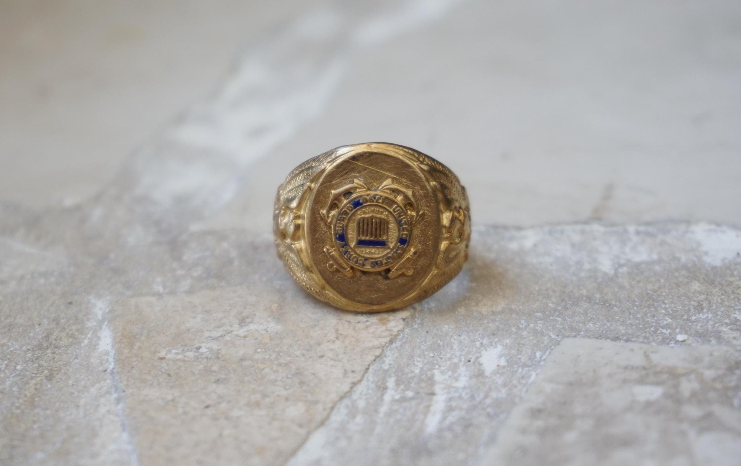 Vintage U.S. Coast Guard Ring / Men's Vintage Mid Century Estate