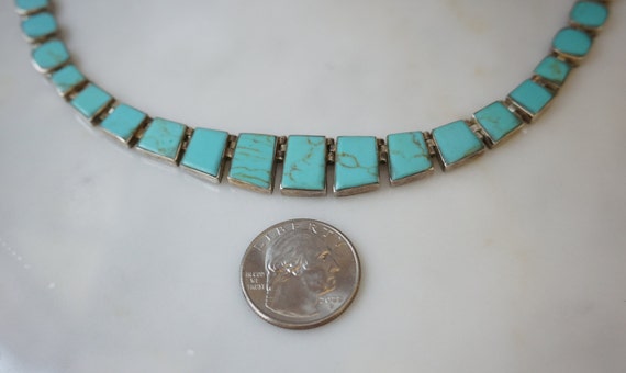 Turquoise Necklace & Earrings Set / Vintage Estat… - image 3