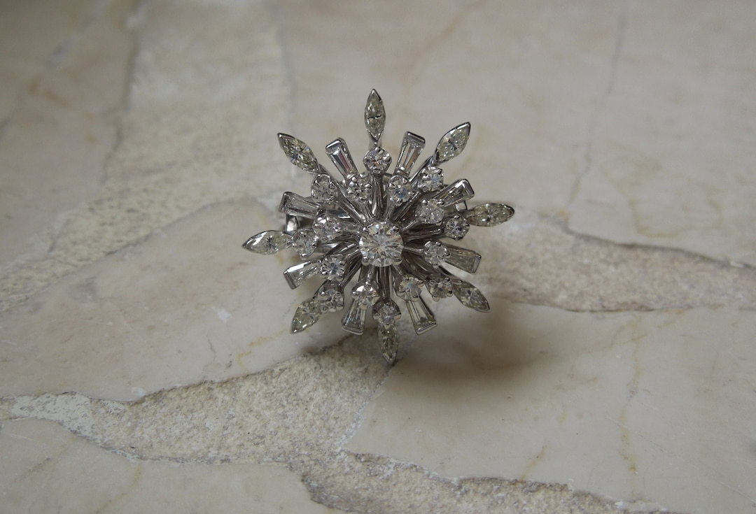 Mid Century Estate C1960 14K White Gold 2.25TCW Round