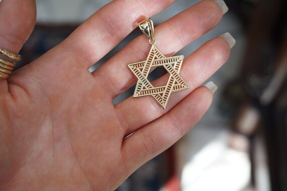 14K Gold Star of David / Unisex Vintage Estate C1… - image 5