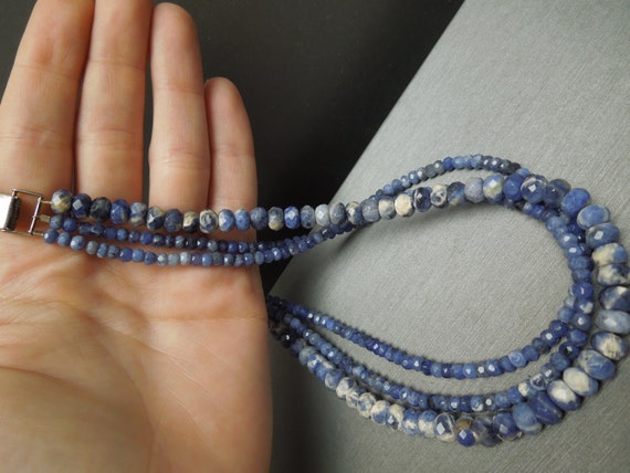 Vintage Estate Natural Sapphire Triple Strand Cro… - image 7