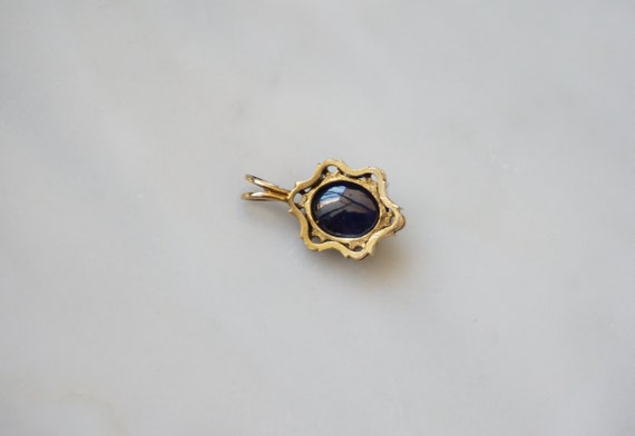 4 carat Sapphire Pendant / Mid Century Estate C19… - image 8