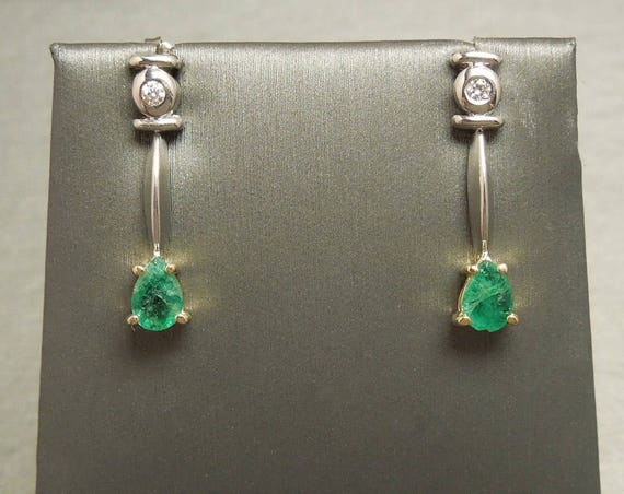 Vintage Art Deco Style Estate 14K White Gold 1.09… - image 1