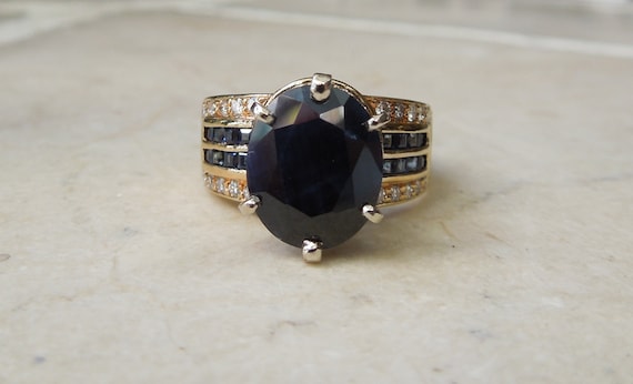 Vintage Estate 18K Gold 8 carat Sapphire Solitair… - image 9