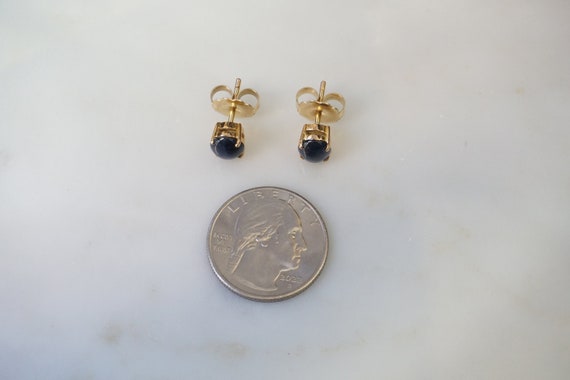 Sapphire Stud Earrings / Vintage Estate 18K Gold … - image 8