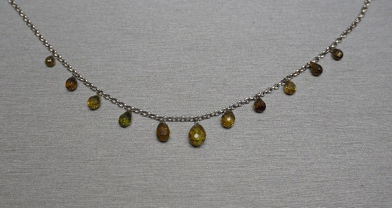 Briolette Andalusite Necklace / Vintage Estate 14… - image 7