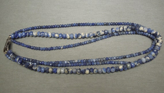 Vintage Estate Natural Sapphire Triple Strand Cro… - image 3