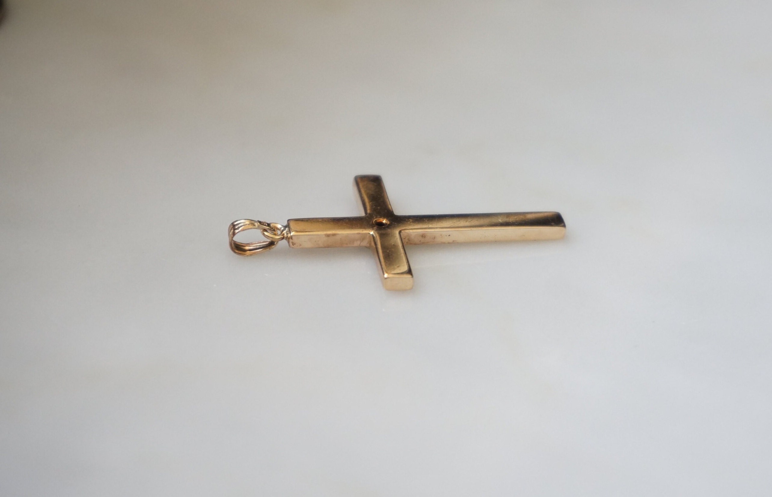 Art Deco Cross / Art Deco Estate C1930 14K Rose Gold 0.01ct Art Deco Cross / Art Deco Estate C1930 14K Rose Gold 0.01ct