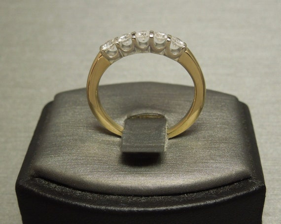 Vintage Estate C1960 14K Gold 0.60TCW Five Stone … - image 3