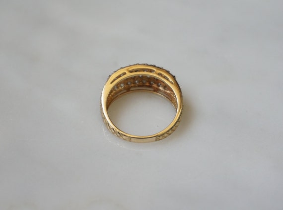 Diamond Dome Ring / Vintage Estate Engraved 14K G… - image 5