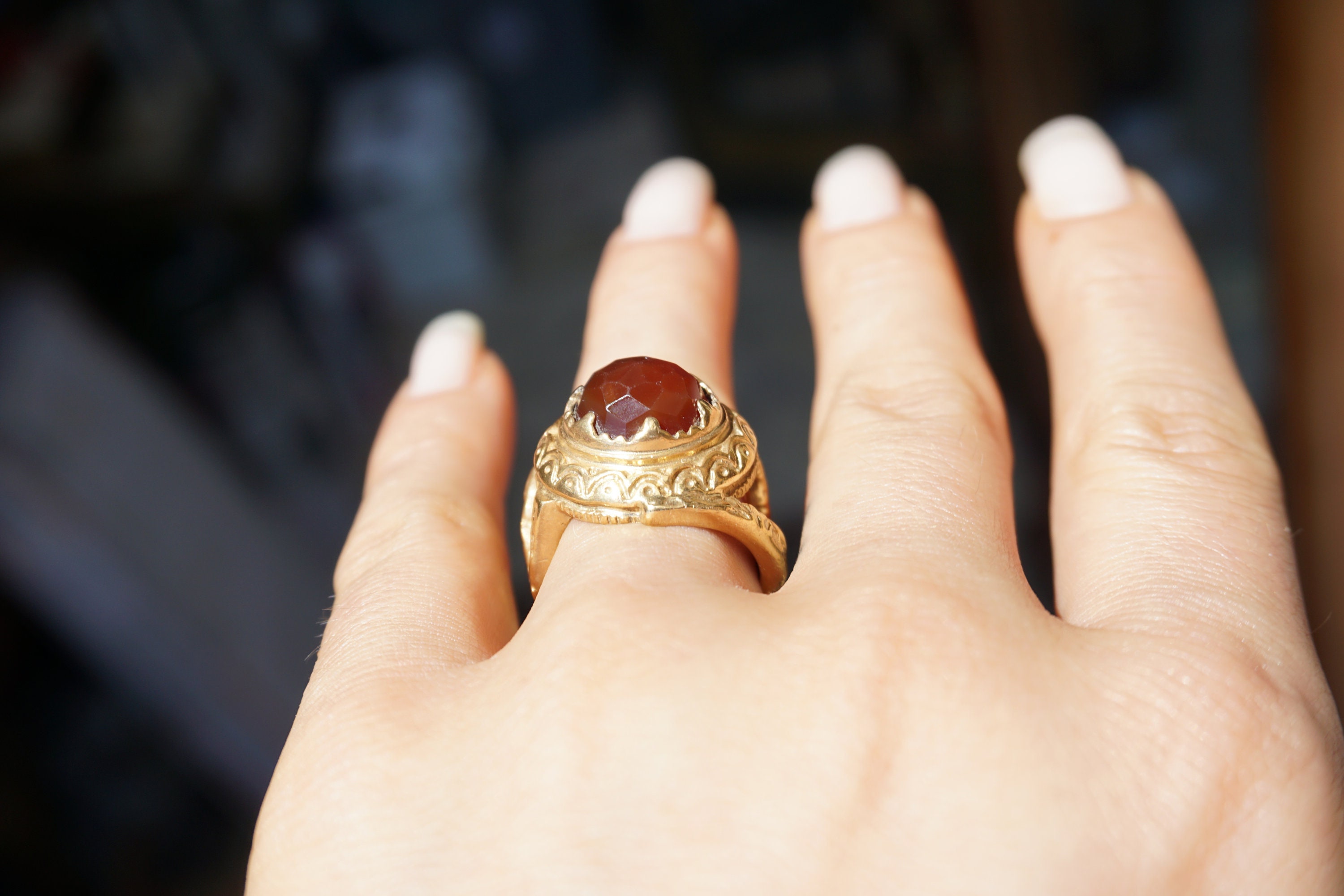 【J446】 ヴィンテージ　Carnelian（カーネリアン）　リング　１４号 J446】 ヴィンテージ Carnelian（カーネリアン） リング 14号
