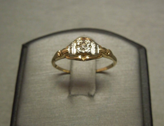 Antique Estate C1930 14K Gold 0.04ct H VS1 VS Ros… - image 1