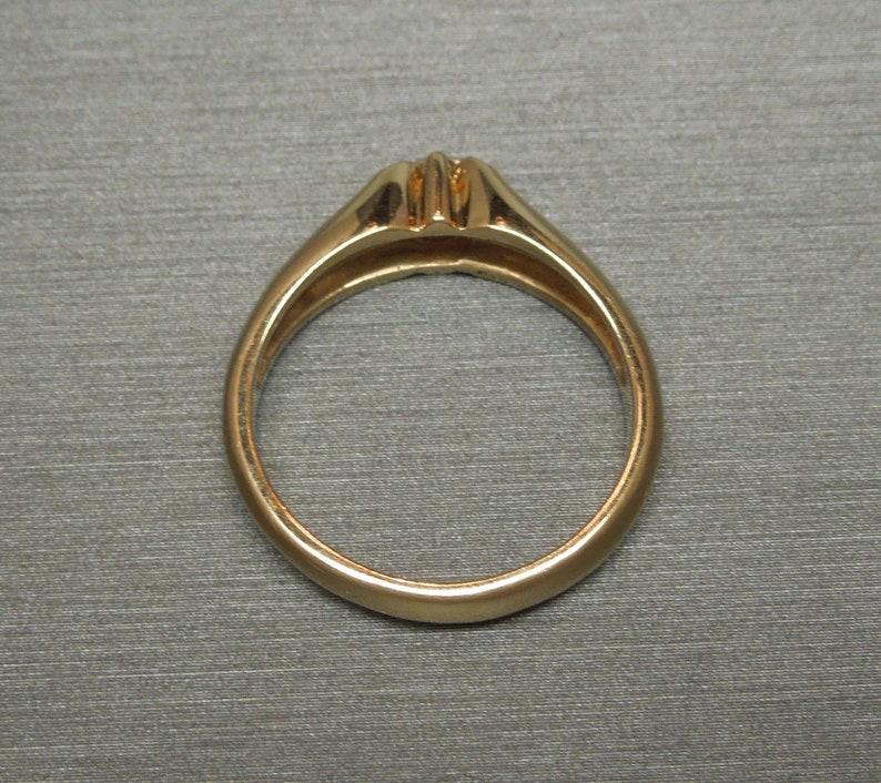 Unisex / Men's Antique Estate C1940 14K Gold 0.33ct Round Brilliant Diamond Solitaire Gypsy Ring Sz 9 image 7