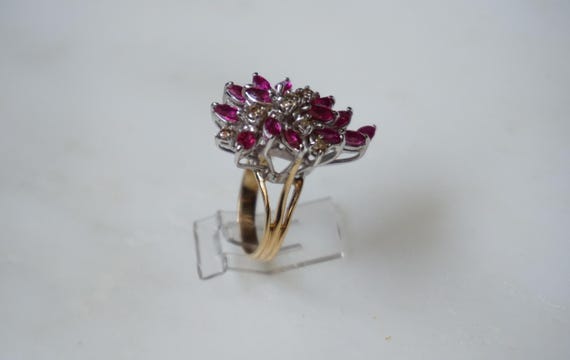Mid-Century Ruby Waterfall Ring / Vintage Estate … - image 4