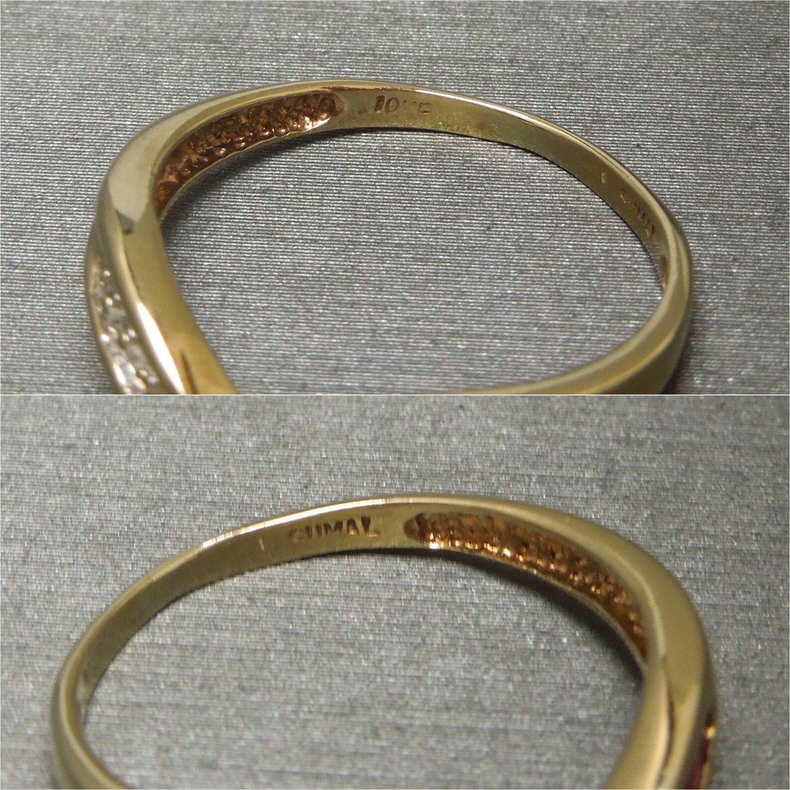 Ruby Ring Guard / Vintage Estate 1980s 10K Gold 0.35TCW Ruby & Diamond ...