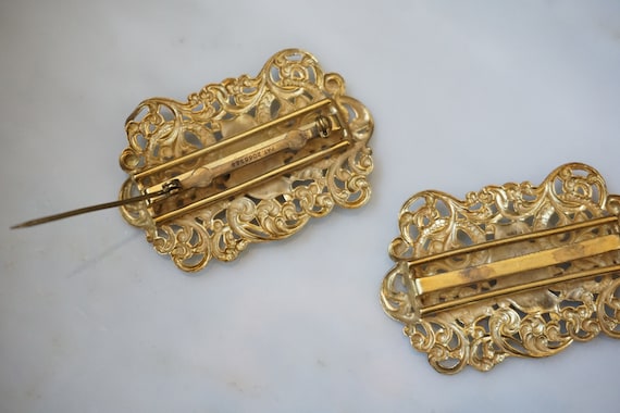 Pair of Victorian Pins / Antique Estate C1880 Gol… - image 3