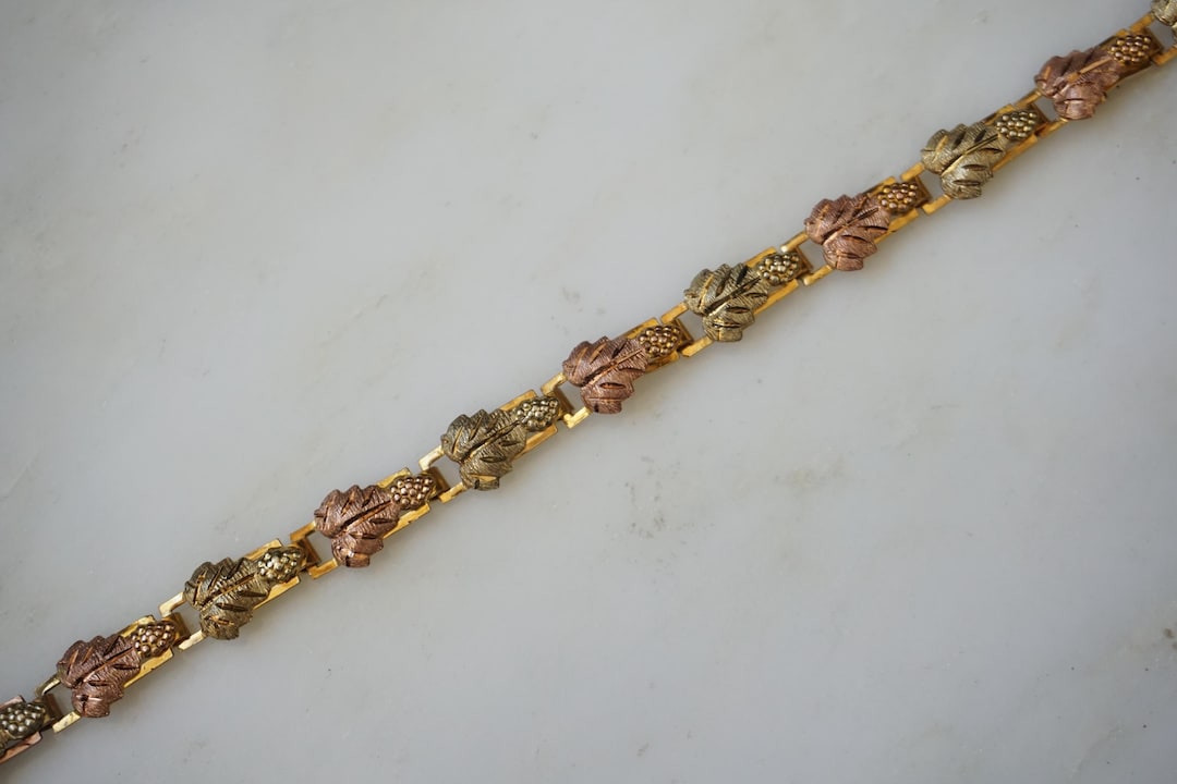 Blackhills Gold Braclet Vintage Estate C1970 10K Tri-color Rose