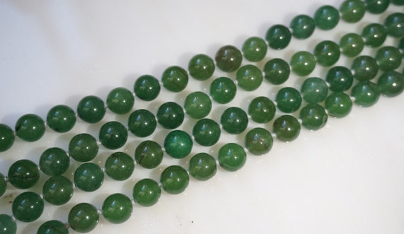 Vintage Jade Beads / Vintage Estate Natural Green… - image 3