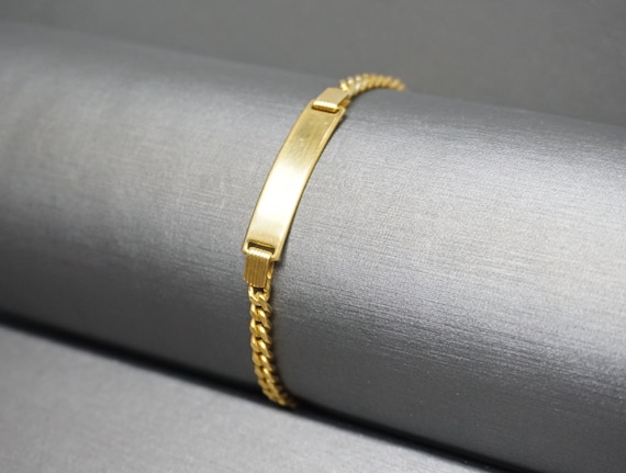 Gold ID Bracelet / Unisex Vintage Mid Century Estate C1960 Gold ID Bracelet / Unisex Vintage Mid Century Estate C1960