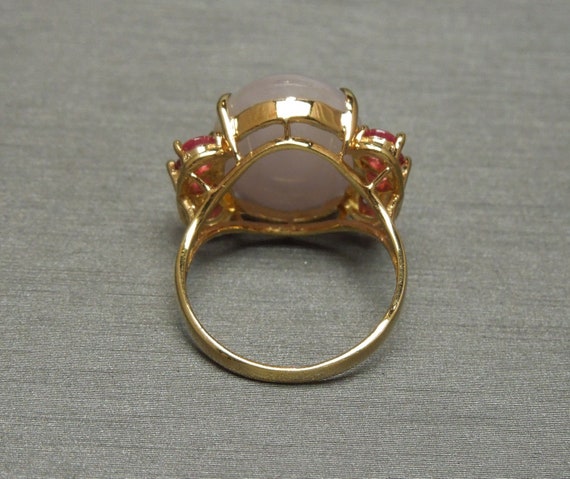 Vintage Estate 14K Gold Lavender Jade Solitaire &… - image 6