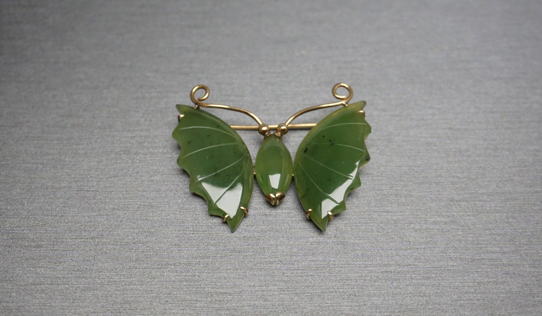 Jade Butterfly Brooch/Pin main image 1