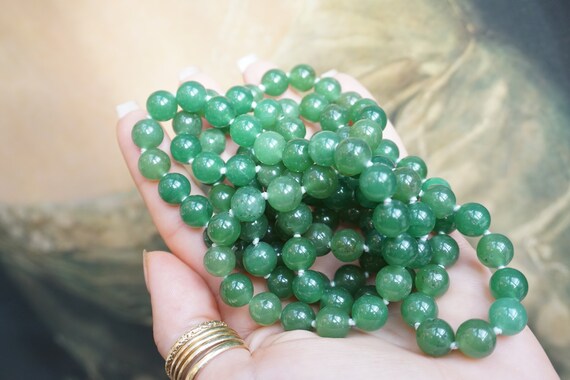 Vintage Jade Beads / Vintage Estate Natural Green… - image 7