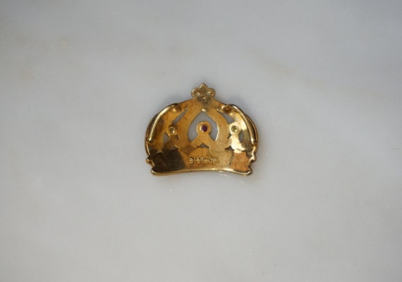 Ruby Diamond Crown Pendant / Vintage New Orleans … - image 4