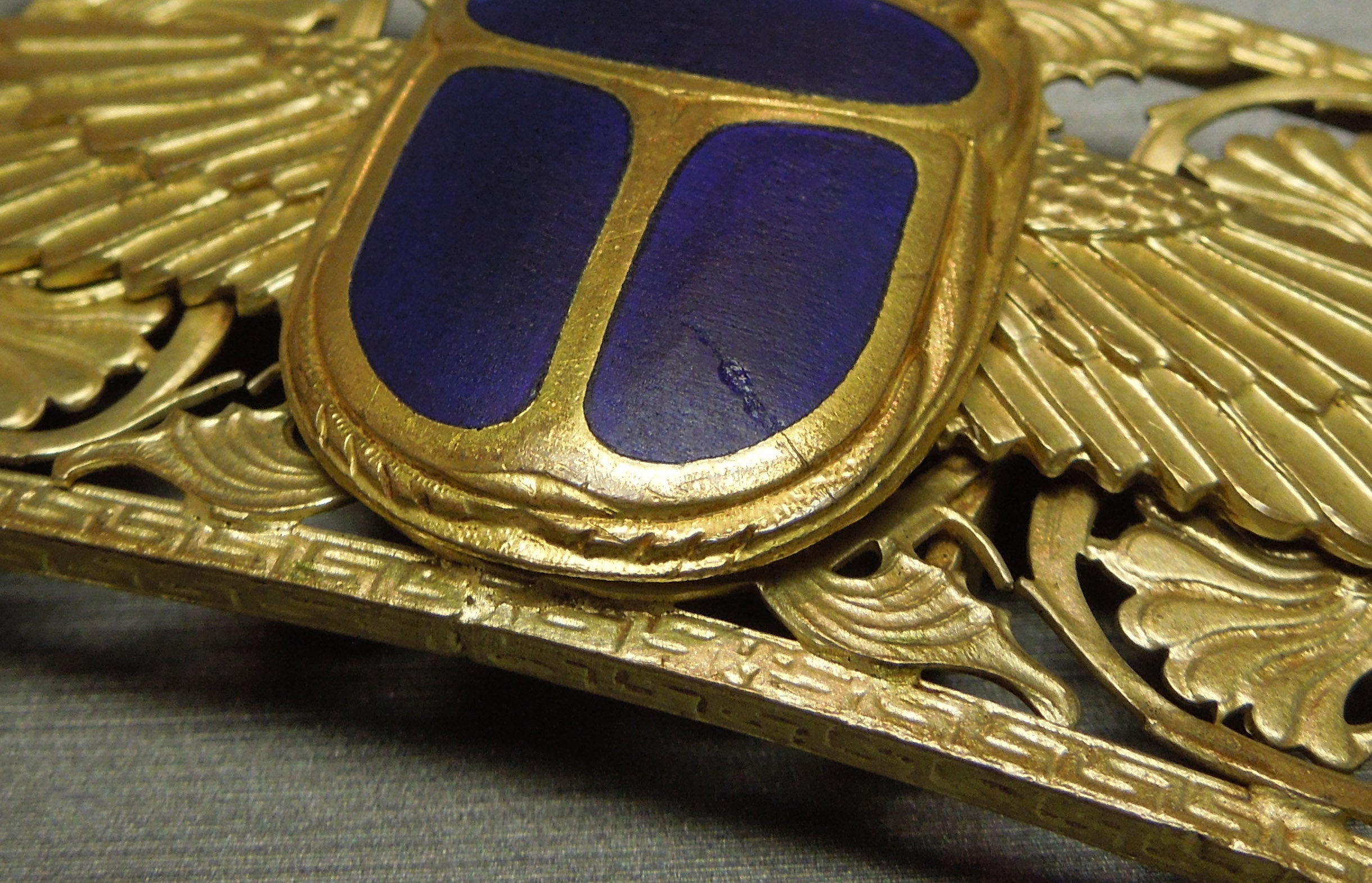 Antique Art Nouveau Estate C1900 Bronze Doré Egyptian Scarab  display picture 3