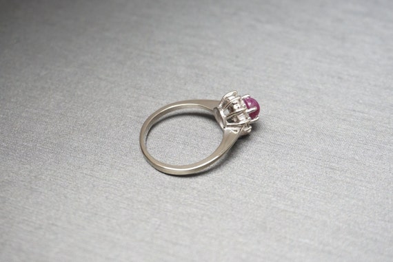 Vintage Estate 14K White Gold 1.23TCW Oval Ruby S… - image 7