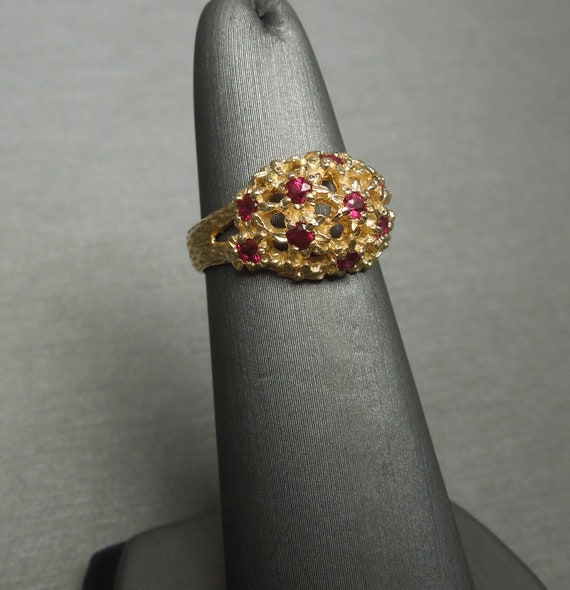 Mid Century Estate C1960 14K Gold Floral 0.55TCW … - image 5