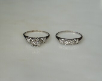 Mid Century Estate C1960 14K White Gold 1TCW Round Diamond